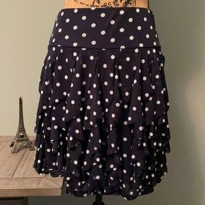 INC International Concepts M blue and white polka dot skirt.